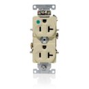 Leviton C8300-I 20A 125V Hospital Grade Duplex Receptacle, Ivory