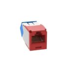 Panduit CJUD6X88TGRD CAT6a Up/Down 45° TG Wirecap Keystone Jack, Red