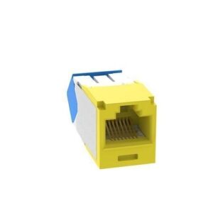 Panduit CJUD6X88TGYL CAT6a Up/Down 45° TG Wirecap Keystone Jack, Yellow