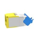 Panduit CJUD6X88TGYL CAT6a Up/Down 45° TG Wirecap Keystone Jack, Yellow