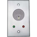 Camden CM-1100-7212 Key Switch, SPST Momentary N/O, Red and Green 12V LEDs Mounted on Faceplate