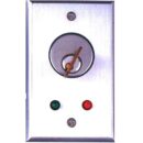 Camden CM-1190-7212 Key Switch, DPDT Maintained, Red and Green 12V LEDs Mounted on Faceplate