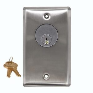 Camden CM-1290-60KA Key Switch, DPDT Maintained, Mortise Cylinder Keyed Alike