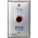 Camden CM-221/46 ValueWave Single Gang 12/24V DC Powered Touchless Switch, Stainless-Steel Faceplate with Light Ring, Wave to Exit Graphics