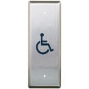 Camden CM-25/2 Narrow Push Plate Switch, Vertical Mounting, 'WHEELCHAIR' Symbol, Blue Graphic