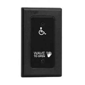 Camden CM-325/42SN SureWave Wired 'Short Range' Touchless Switch, Relay, No Inputs, Hand Icon, Wave to Open Text and Wheelchair Symbol
