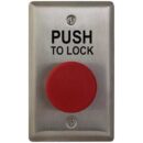 Camden CM-400R/8 Single Gang N/O Mushroom Push Switch, 5/8" Red Mushroom Button with 'Push to Lock' Text