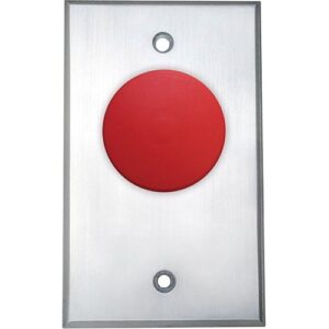 Camden CM-4050R 5/8" Push Button, Aluminum Faceplate, N/O and N/C, Maintained, Red Button