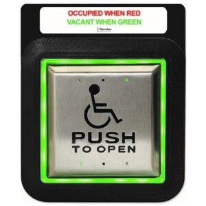 Camden CM-45/455SE1 Flush ‘Push to Open’ Push Plate Switch with Blue / Green / Red Illumination and Sign