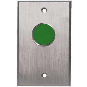 Camden CM-7000G Spring Return Single Gang Faceplate, N/O, Momentary, Green Button