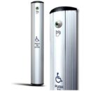 Camden CM-7536VR/4 Column CM-75 Series 36" Long Push Plate Switch with Hands Free Sensor, 'Wheelchair" Symbol and "Push to Open", Blue Graphic