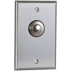 Camden CM-9080 7/8" Vandal Resistant Push/Exit Switch, DPDT Momentary, Brushed Aluminum Faceplate