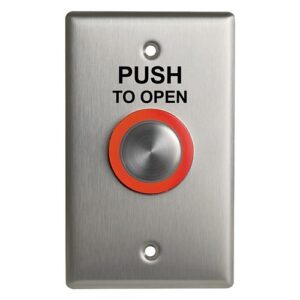 Camden CM-9600/3 Illuminated Piezoelectric Blank Push Button, 'Push to Open', Black Graphics