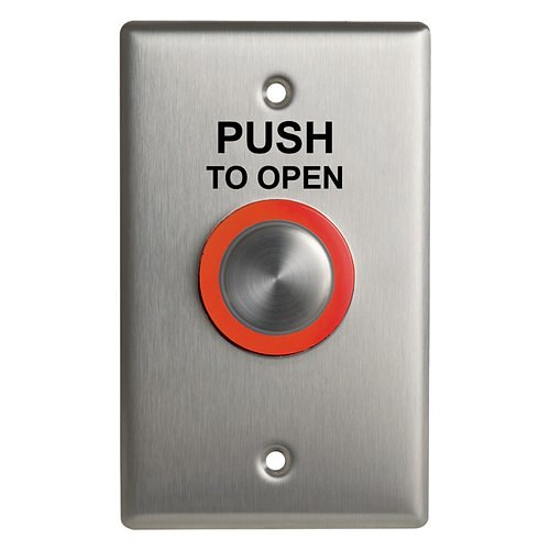 Camden CM-9600/3 Illuminated Piezoelectric Blank Push Button, 'Push to Open', Black Graphics