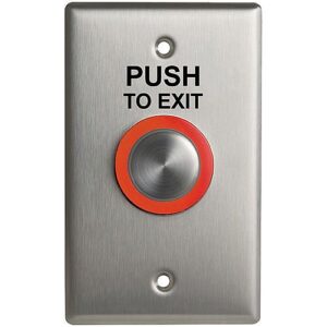 Camden CM-9600/7 Illuminated Piezoelectric 'Request to Exit Button', Stainless-Steel Faceplate, Single Gang