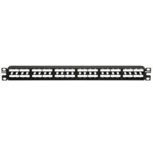 Panduit CPP48HDWBLY 48-Port Mini-Com Patch Panel, 1RU, Black