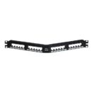 Panduit CPPA24FM6BL Mini-Com 24-Port Angled Unshielded Modular Flush Mount, 1U, Black