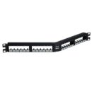 Panduit CPPA24FM6BL Mini-Com 24-Port Angled Unshielded Modular Flush Mount, 1U, Black