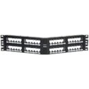 Panduit CPPA48FM6VNSBL Mini-Com 48-Port Angled Unshielded, Patch Panel, 2 RU, Black