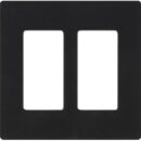 Lutron CW-2-BL Claro 2-Gang Screwless Wall Plate, Black