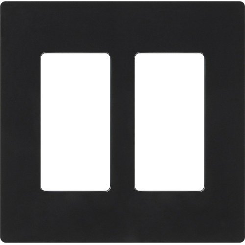 Lutron CW-2-BL Claro 2-Gang Screwless Wall Plate, Black