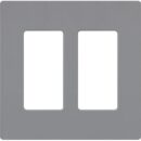 Lutron CW-2-GR Claro 2-Gang Screwless Wall Plate, Gray