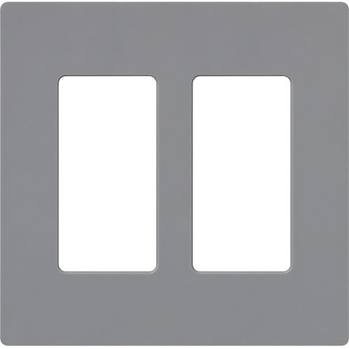 Lutron CW-2-GR Claro 2-Gang Screwless Wall Plate, Gray