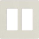 Lutron CW-2-LA Claro 2-Gang Screwless Wall Plate, Light Almond