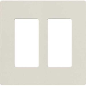 Lutron CW-2-LA Claro 2-Gang Screwless Wall Plate, Light Almond