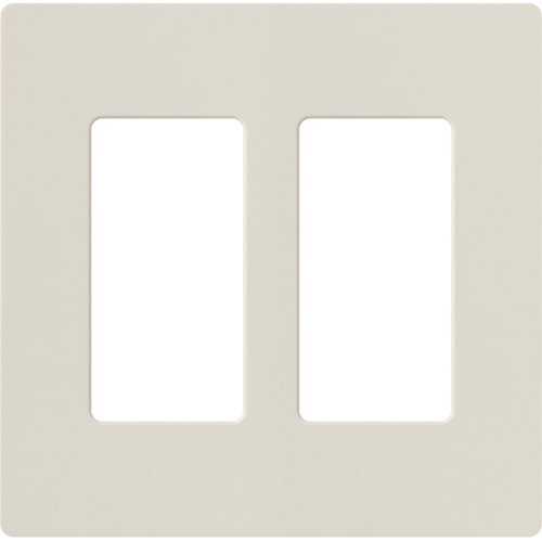 Lutron CW-2-LA Claro 2-Gang Screwless Wall Plate, Light Almond