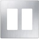 Lutron CW-2-SS Claro 2-Gang Screwless Wall Plate, Stainless Steel