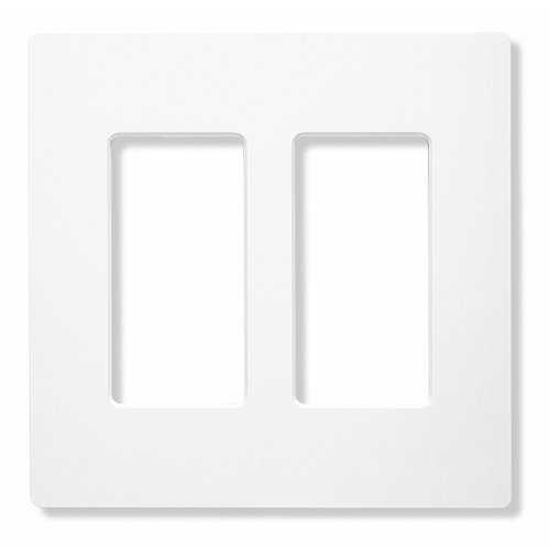 Lutron CW-2-WH Claro 2-Gang Screwless Wall Plate, White
