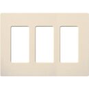 Lutron CW-3-LA Claro 3-Gang Screwless Wall Plate, Light Almond