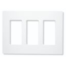 Lutron CW-3-WH Claro 3-Gang Screwless Wall Plate, White