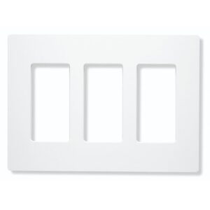 Lutron CW-3-WH Claro 3-Gang Screwless Wall Plate, White