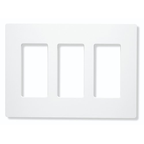 Lutron CW-3-WH Claro 3-Gang Screwless Wall Plate, White