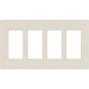 Lutron CW-4-LA Claro 4-Gang Screwless Wall Plate, Light Almond