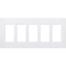 Lutron CW-5-WH Claro 5-Gang Screwless Wall Plate, White