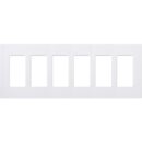 Lutron CW-6-WH Claro 6-Gang Screwless Wallplate, White