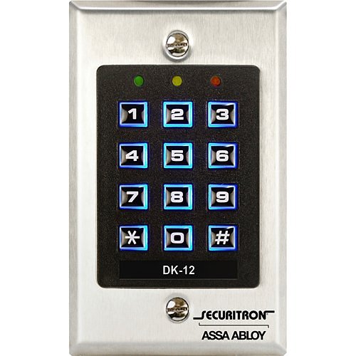 Securitron DK-12 Digital Keypad, Stainless-Steel Backplate with 12 Illuminated Keys