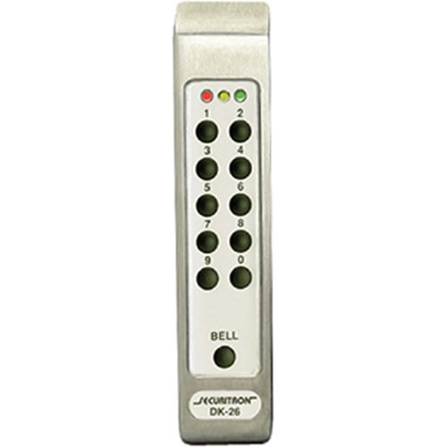 Securitron DK-26PSS DK-26 Series Digital Keypad Only, Narrow Stile, Stainless Steel