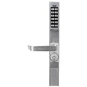 Napco DL1250/26D2 Push Button Aluminum Door Trim with 1-Knob, up to 100-Users, Satin Chrome