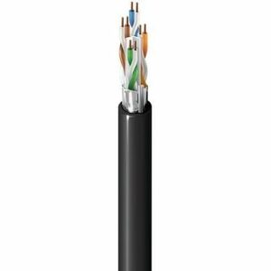 Belden DOSP6AF 0101000 CAT6A Premise Horizontal Cable, 4/23 Solid BC, F/UTP, OSP Rated, Outdoor, 1000'(304.8m), Reel, Black