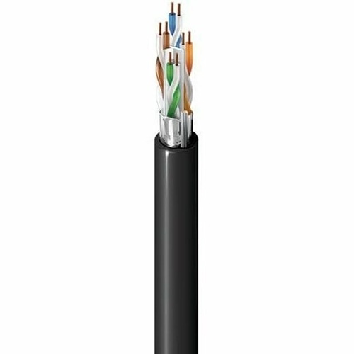 Belden DOSP6AF 0101000 CAT6A Premise Horizontal Cable, 4/23 Solid BC, F/UTP, OSP Rated, Outdoor, 1000'(304.8m), Reel, Black