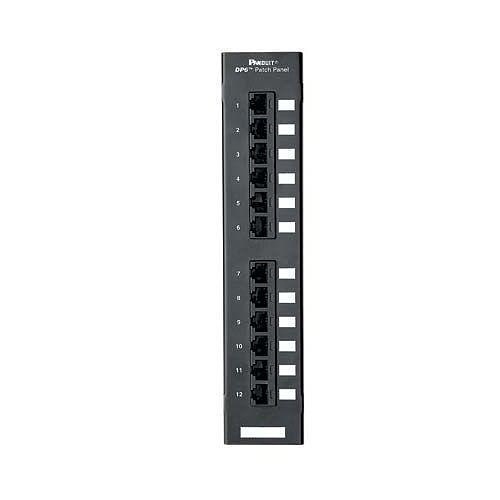 Panduit DP125E88TGY Punchdown Patch Panel, CAT6E, Flat, 12-Port