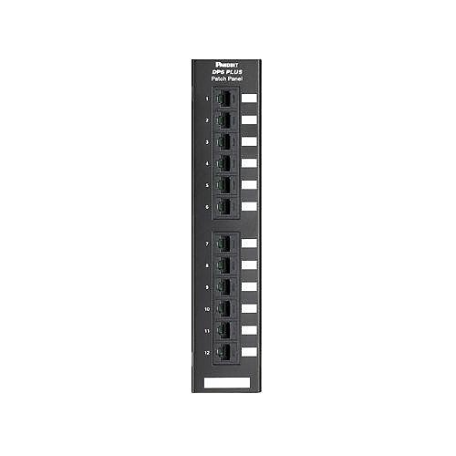 Panduit DP12688TGY Network Patch Panel, Cat6 Flat12
