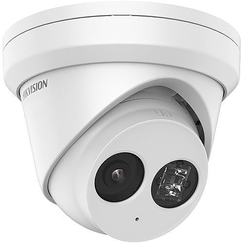 Hikvision DS-2CD2383G2-IU Value Series AcuSense 8MP Turret IP Camera with Built-In Microphone, 2.8mm Fixed Lens, White
