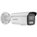 Hikvision DS-2CD2T47G2-LSU/SL ColorVu 4MP Strobe Light and Audible Warning Bullet IP Camera, 4mm Fixed Lens, White