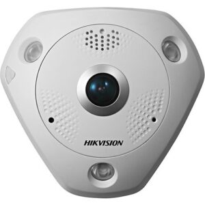 Hikvision DS-2CD6365G0E-IVS Smart Series 6MP Outdoor Fisheye IP Camera, 1.27mm Lens, White