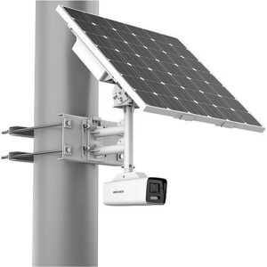 Hikvision DS-2XS6A87G1-LS/C36S80 AcuSense ColorVu 4K Bullet IP Camera Solar Kit with 80W Photovoltaic Panel and Lithium Battery, 2.8mm Fixed Lens, White, (Replaces HX-X6A87G1F2)